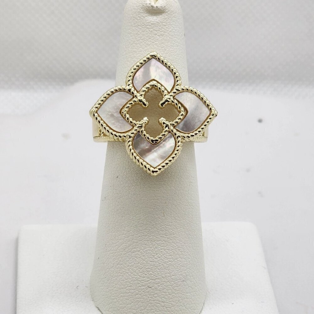 Brand New White Clover Brass Ring